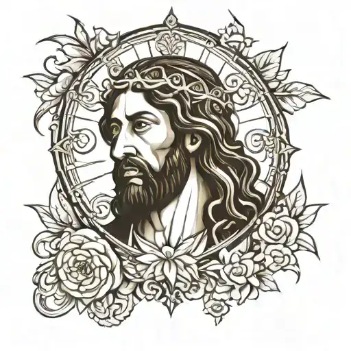 black Jesus Christ tattoo design idea