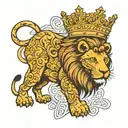 lion with crown, birth dates of my parents (19.03.1970 & 22.04.1968), religious quote with motif, CR7 inscription tattoo design idea