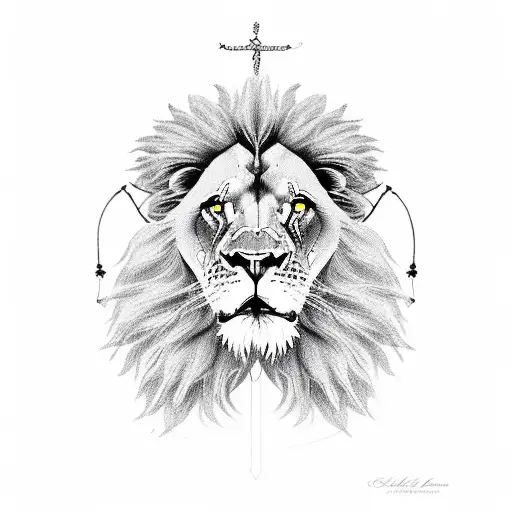 lion biblical tattoo design idea
