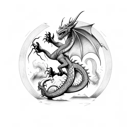 Dragon from book tattoo design idea