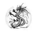 Dragon from book tattoo design idea