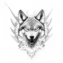 demon wolf tattoo design idea
