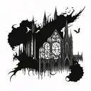 Gothic cathedral tattoo design idea