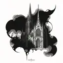 Gothic cathedral tattoo design idea