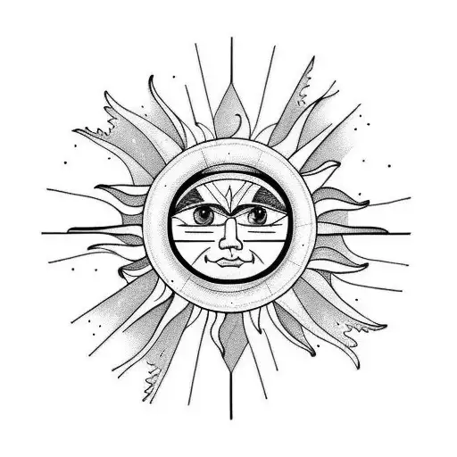 Sun and Moon tattoo design idea