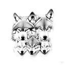 A stylized representation of a wolf pack, with each member symbolizing a different family member tattoo design idea