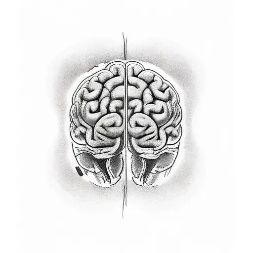 Wallet opening up from topside. brain inside where cash should be. no skulls no roses  tattoo design idea