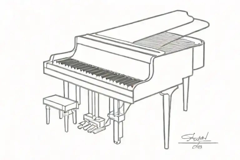 engineer and piano keys tattoo design idea