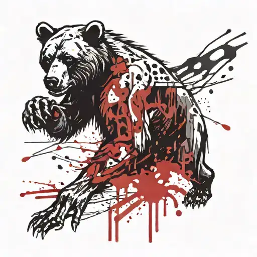 Zombie bear tattoo design idea