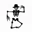 skeleton dancing  tattoo design idea