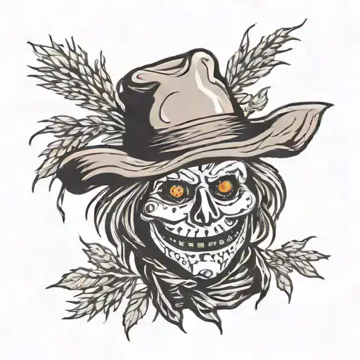 halloween Scarecrow head on arm tattoo tattoo design idea