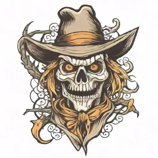 halloween Scarecrow head on arm tattoo tattoo design idea