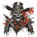 halloween scarecrow face on arm tattoo design idea