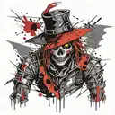 halloween scarecrow face on arm tattoo design idea