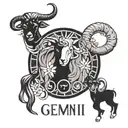 Gemini, year of the sheep, pearl, Athena, June 3 1991 in roman numeral tattoo design idea