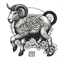 Gemini, year of the sheep, pearl, Athena, June 3 1991 in roman numeral tattoo design idea