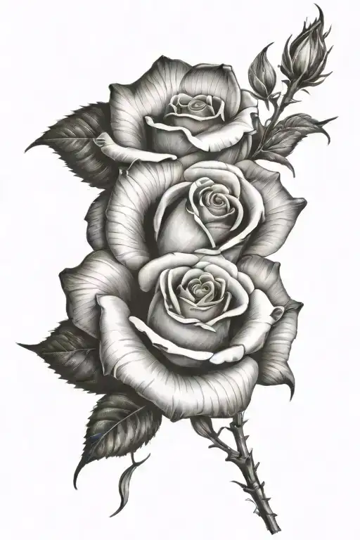 One rose growing with a long stem tattoo design idea