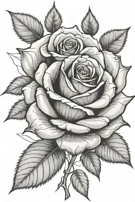 Rose with long stem growing   tattoo design idea