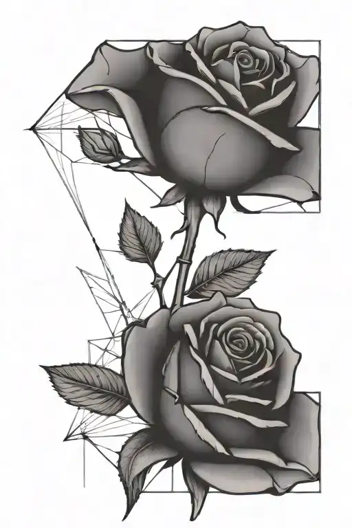 One rose growing with a long stem tattoo design idea