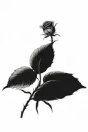 One rose growing with one long stem tattoo design idea