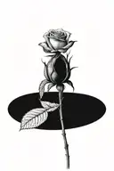 One rose growing with one long stem tattoo design idea