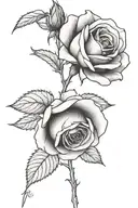 One rose growing with a long stem tattoo design idea