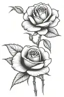 One rose growing with a long stem tattoo design idea