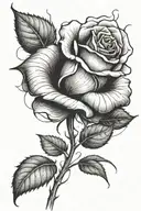 One rose growing with a long stem tattoo design idea