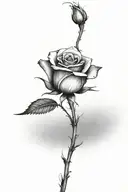 One rose growing with a long stem tattoo design idea