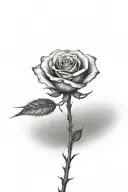 One rose growing with a long stem tattoo design idea