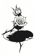 One rose growing with a long stem tattoo design idea