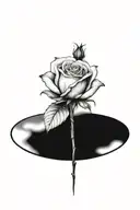 One rose growing with a long stem tattoo design idea