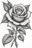 One rose growing with a long stem tattoo design idea