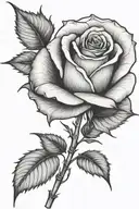 One rose growing with a long stem tattoo design idea