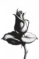 One rose growing with one long stem tattoo design idea