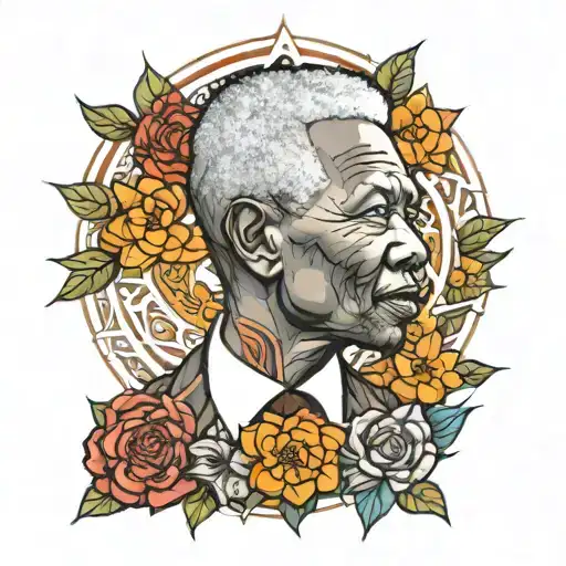 mandela with an SC in the middle  tattoo design idea