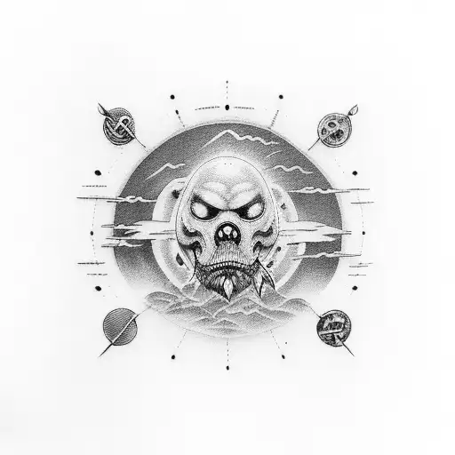 Water, Land, Air, Fire, Time tattoo design idea