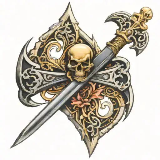 rellana Elden ring swords crossed tattoo design idea