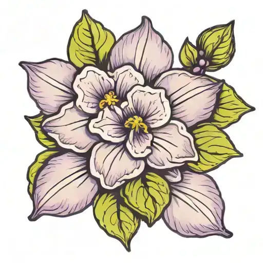 African violet tattoo design idea