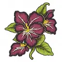 African violet flower growing tattoo design idea