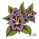African violet flower growing tattoo design idea