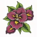 African violet flower growing tattoo design idea