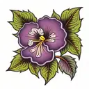 African violet flower tattoo design idea