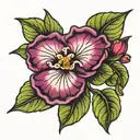 African violet flower tattoo design idea