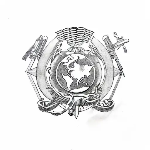 afghan war military United States marines tattoo design idea