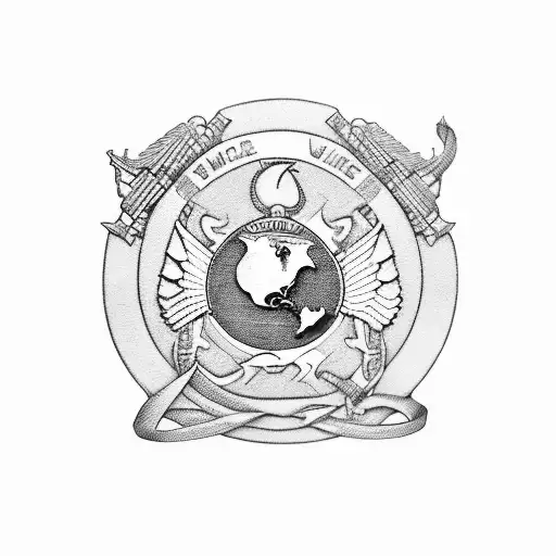 afghan war military United States marines tattoo design idea