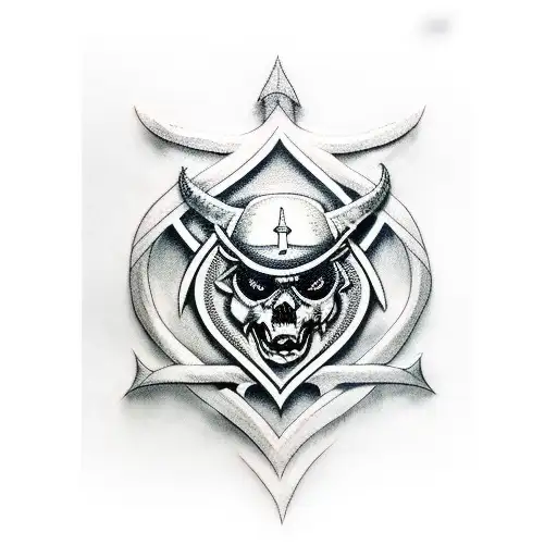 sleeve tattoo for USMC veteran and metal head tattoo design idea