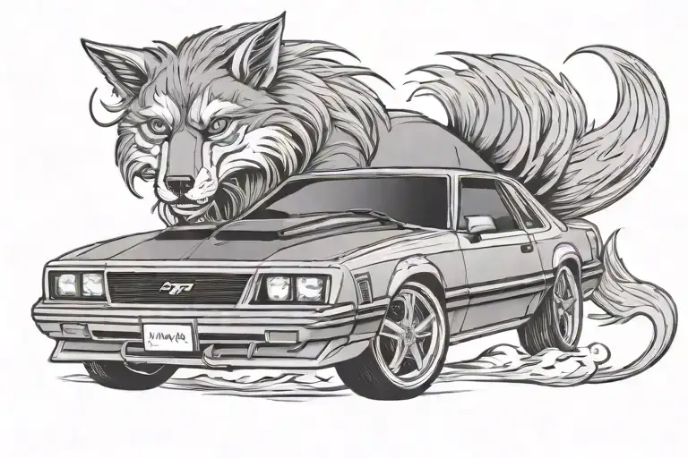foxbody mustang  tattoo design idea