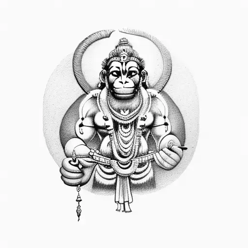 hanuman on forearm tattoo design idea
