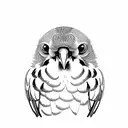 budgerigar, 3D with open wings tattoo design idea